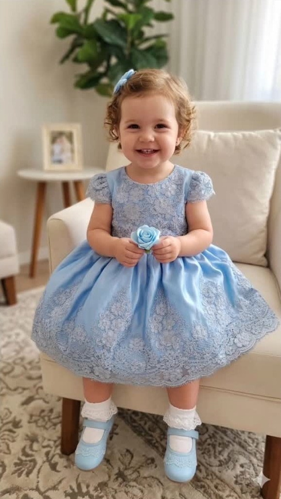 Vestido infantil azul