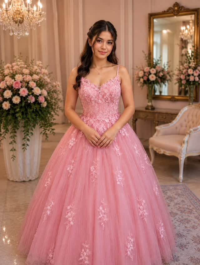 Vestido rosa de festa